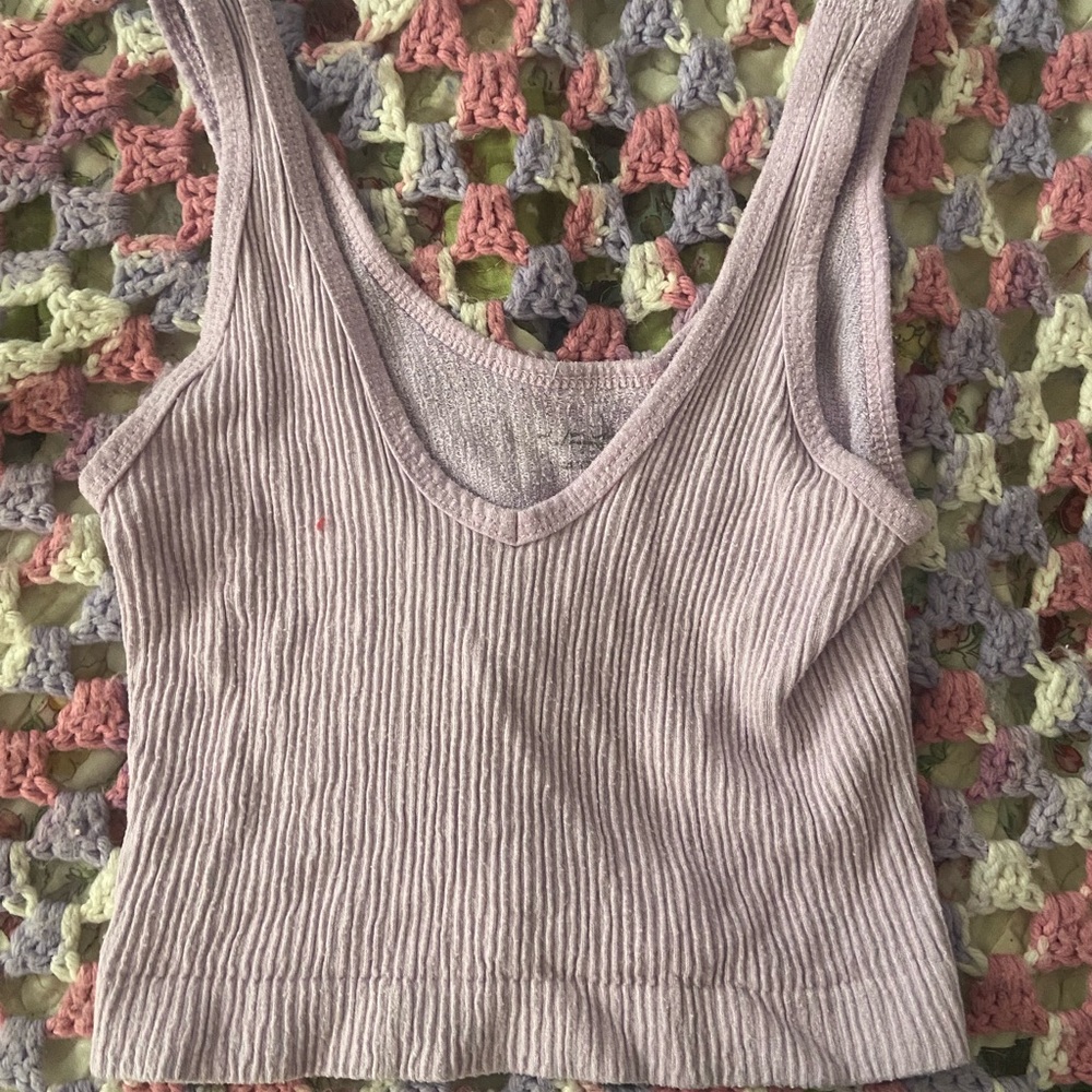 Purple cropped ripped top